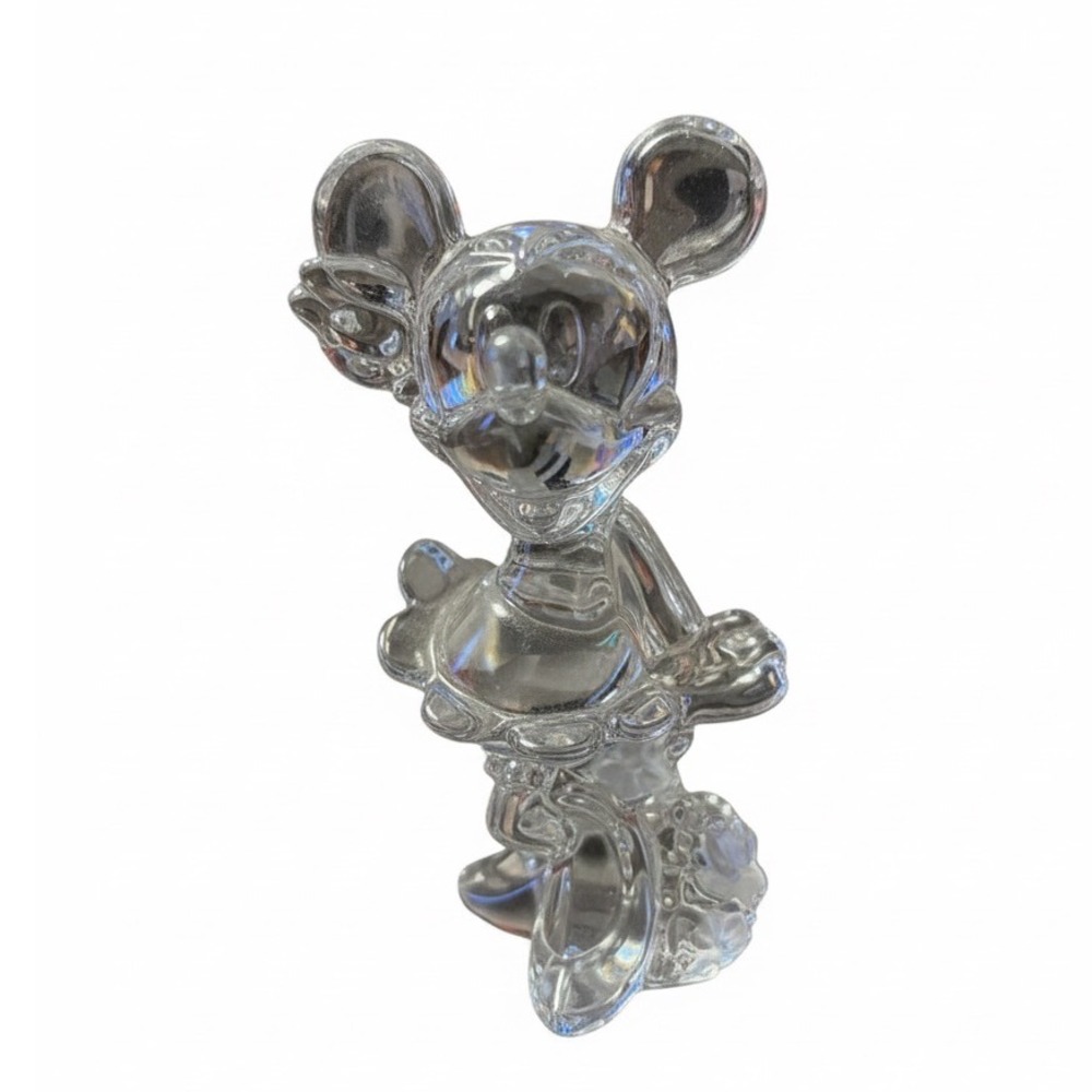 Disney Minnie‎ Mouse Crystal Glass Figurine Frosted Base Collectible Classic